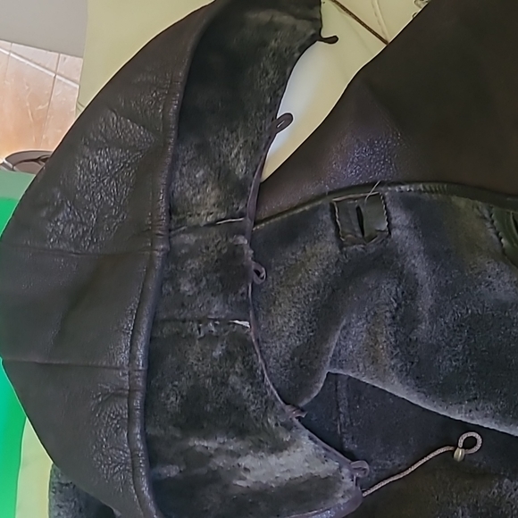 3/4 Length long Winter  genuine leather         jacket. - Picture 9 of 14